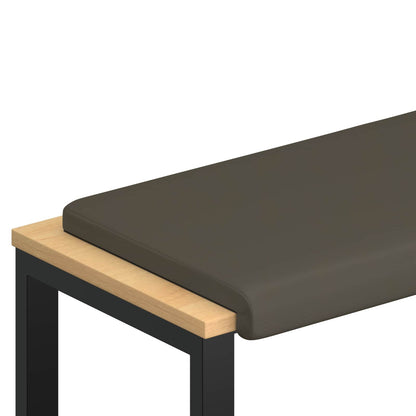 Bankkussen Kunstleer Grijs Diepte 35 cm