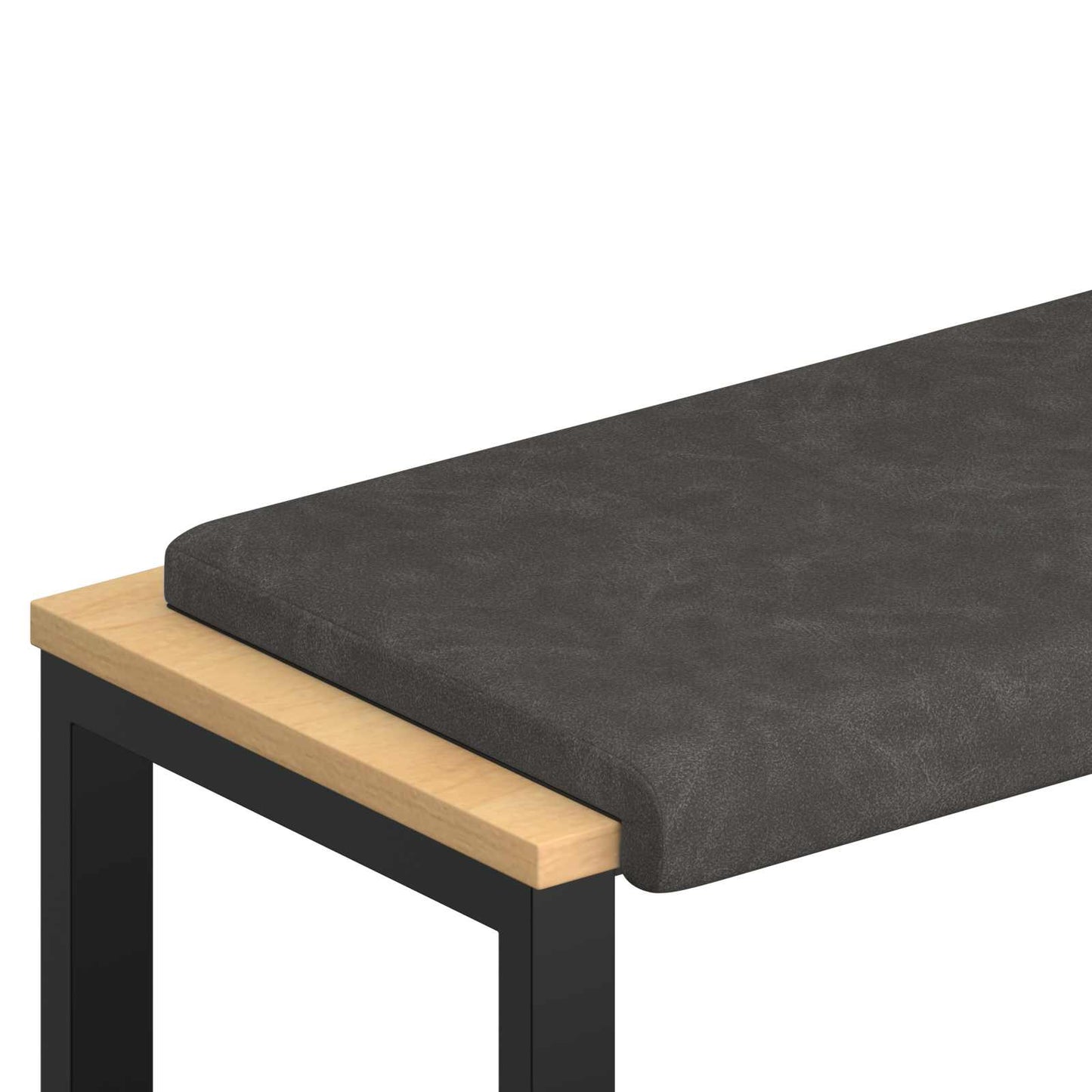 Bankkussen Kunstleer Zwart Diepte 35 cm
