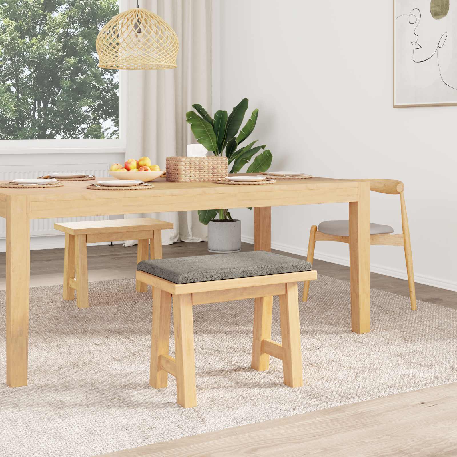 Bankkussen Faux Suède Stof Lichtgrijs Diepte 35 cm