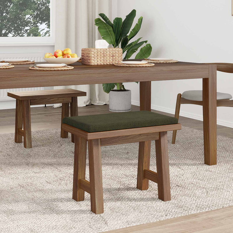 Bankkussen Faux Suède Stof Legergroen Diepte 35 cm