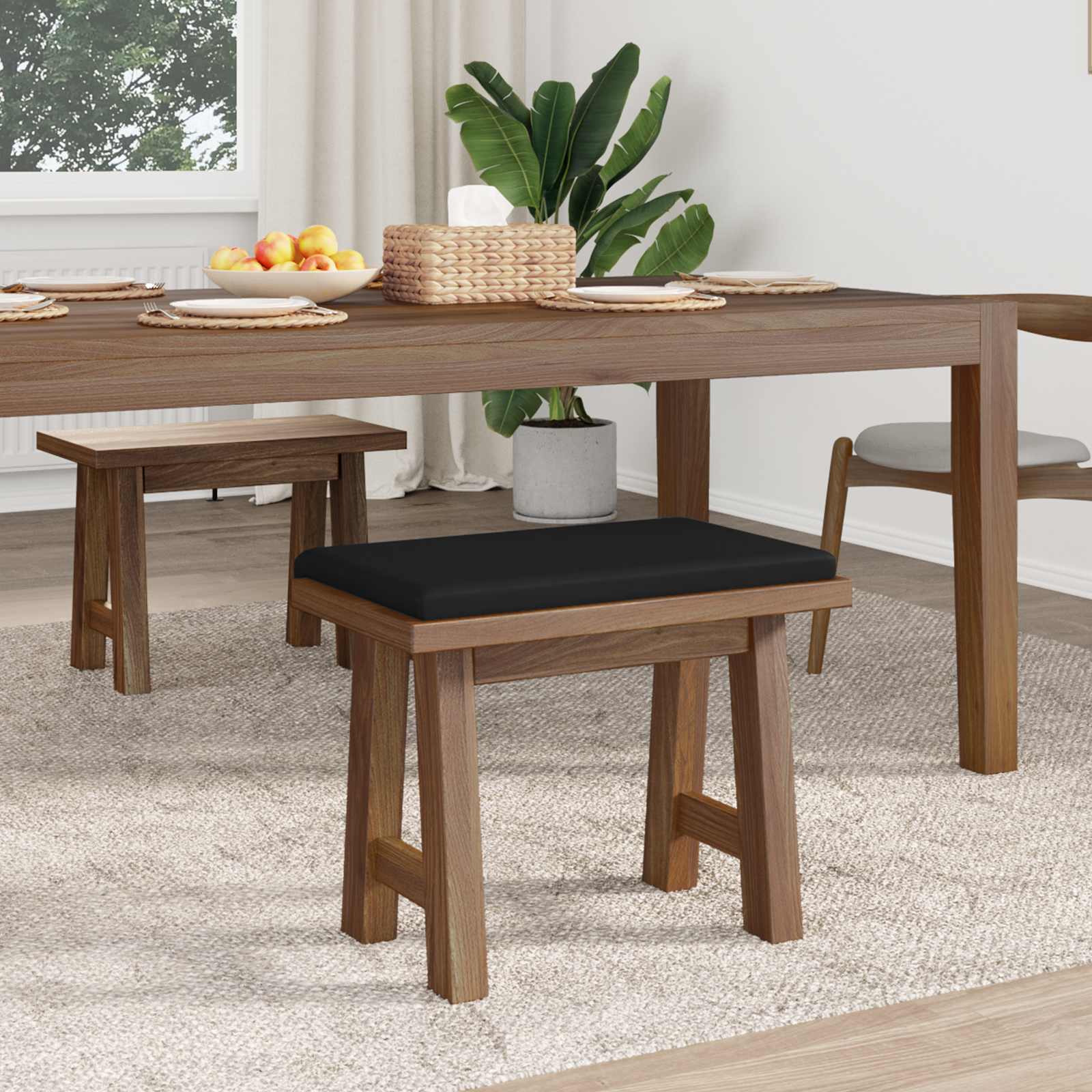 Bankkussen Microvezel Zwart Diepte 35 cm