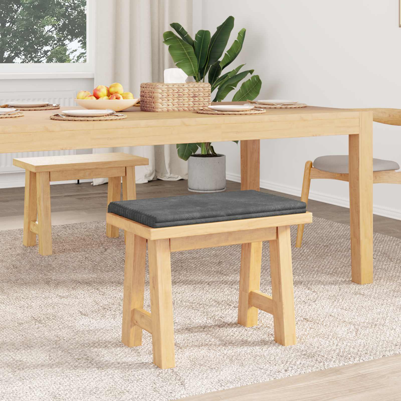 Bankkussen Pluche Corduroy Lichtgrijs Diepte 35 cm
