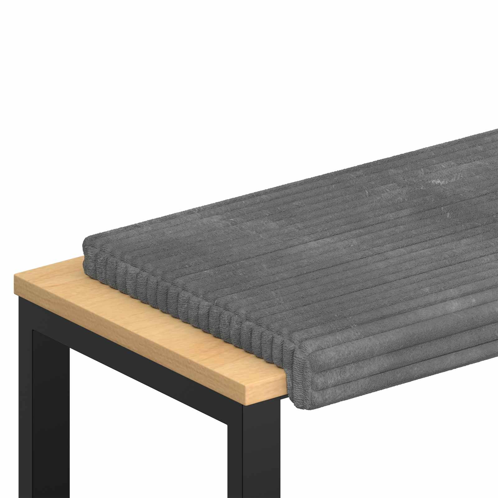 Bankkussen Pluche Corduroy Lichtgrijs Diepte 35 cm
