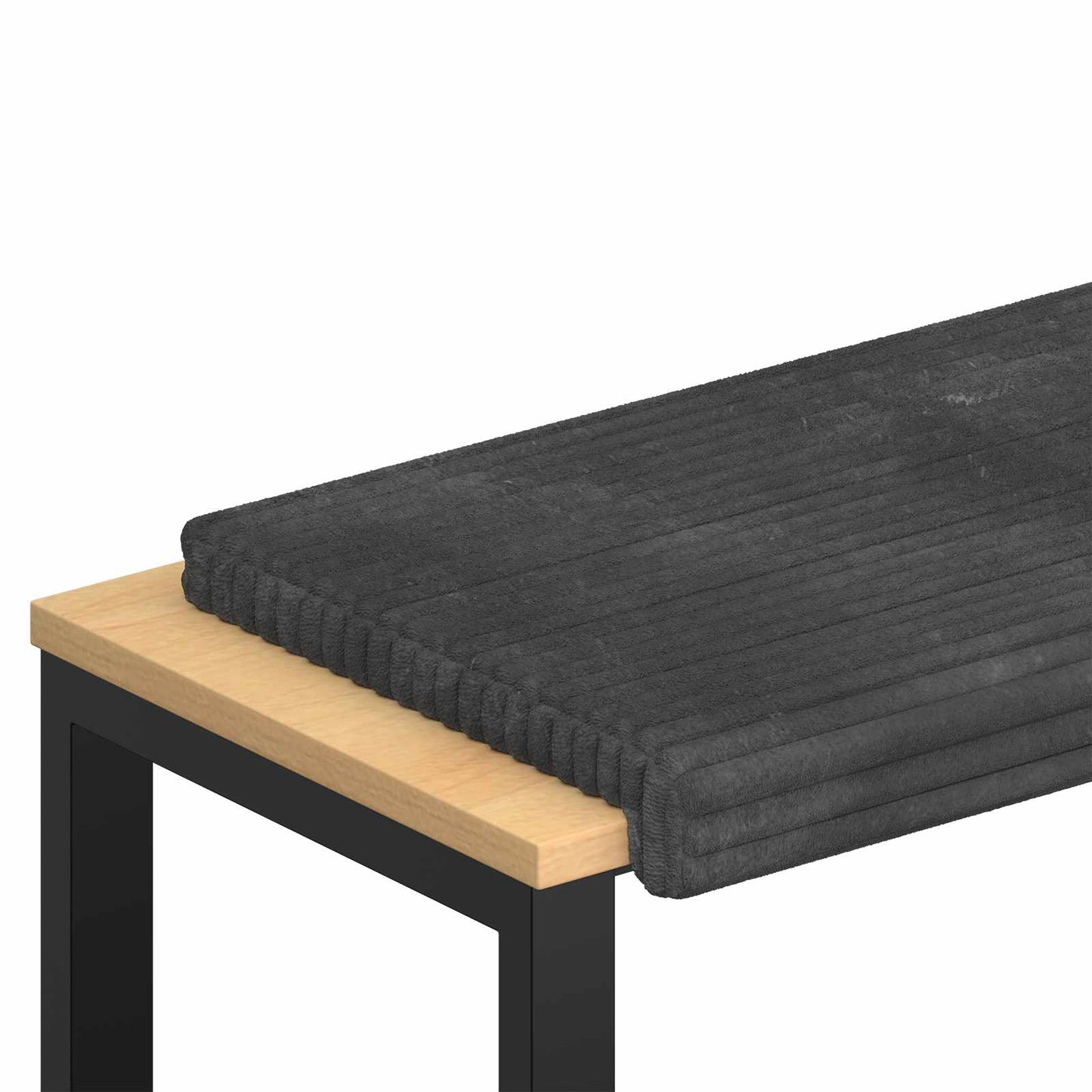 Bankkussen Pluche Corduroy Donkergrijs Diepte 35 cm