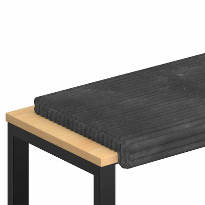 Bankkussen Pluche Corduroy Donkergrijs Diepte 35 cm