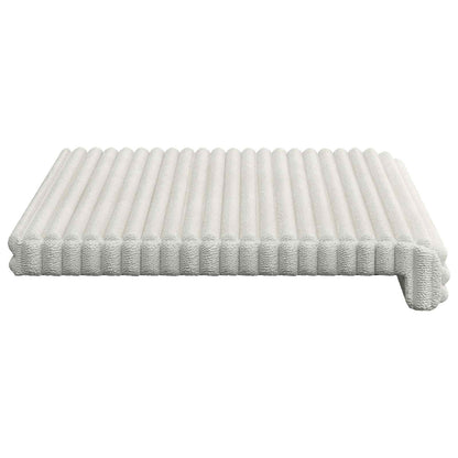 Bankkussen Pluche Corduroy Crèmekleurig Diepte 35 cm