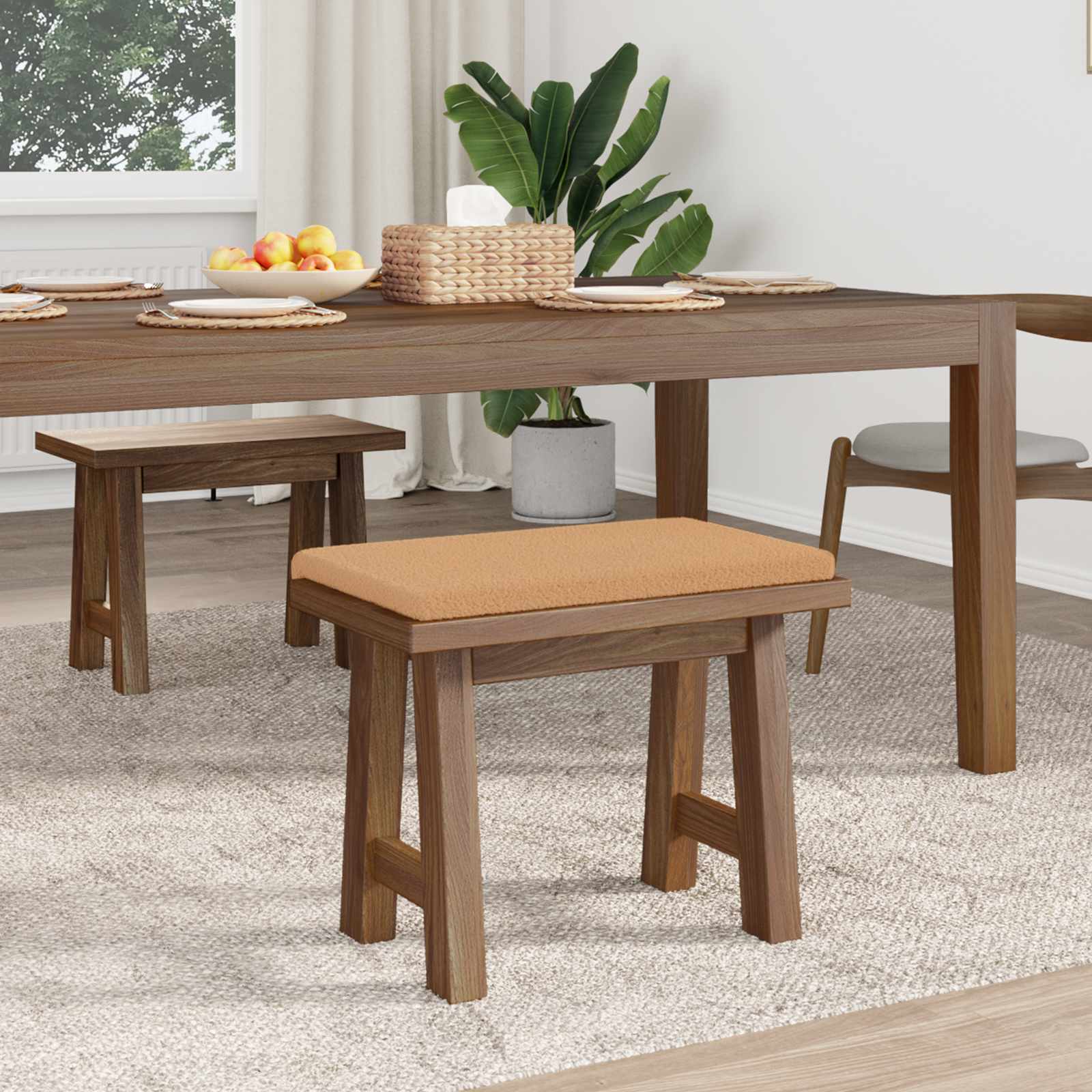 Bankkussen Sherpa Stof Beige Diepte 35 cm