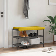 Bankkussen fluweel geel 80x38x6.5 cm