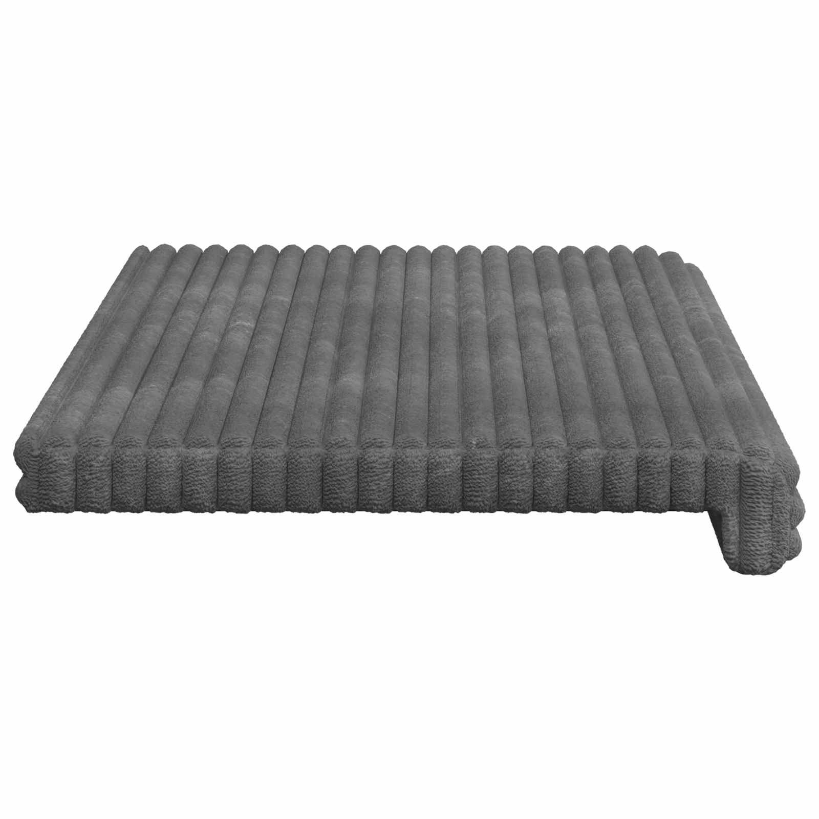 Bankkussen Pluche Corduroy Lichtgrijs Diepte 35 cm