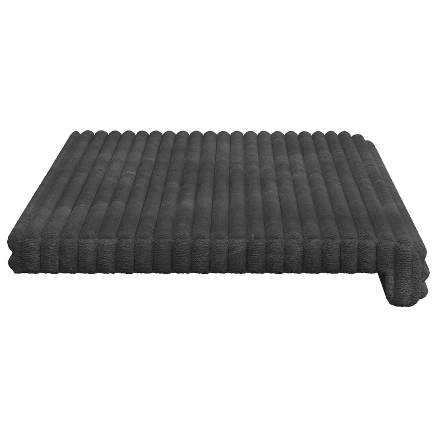 Bankkussen Pluche Corduroy Donkergrijs Diepte 35 cm
