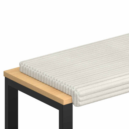 Bankkussen Pluche Corduroy Crèmekleurig Diepte 35 cm