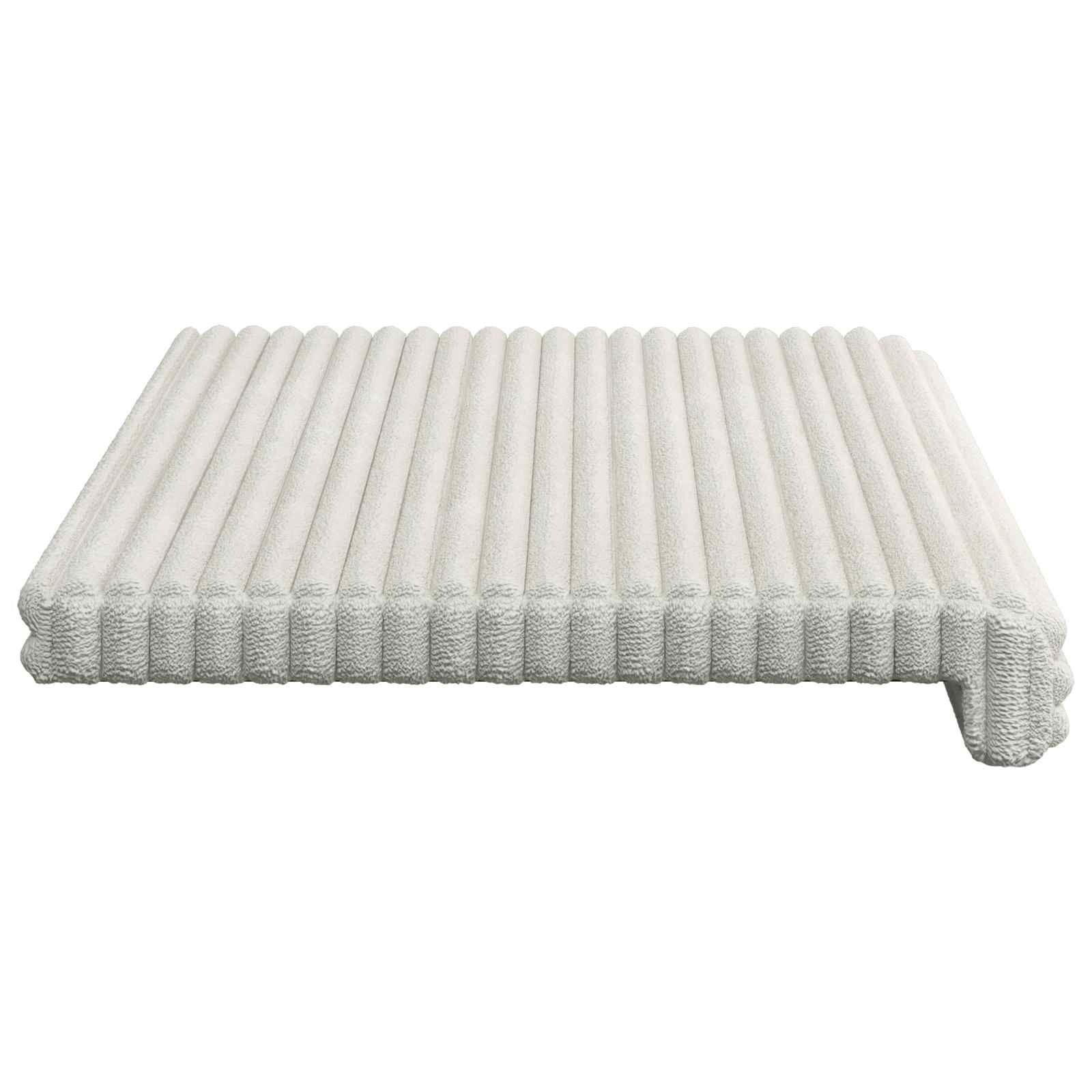 Bankkussen Pluche Corduroy Crèmekleurig Diepte 35 cm