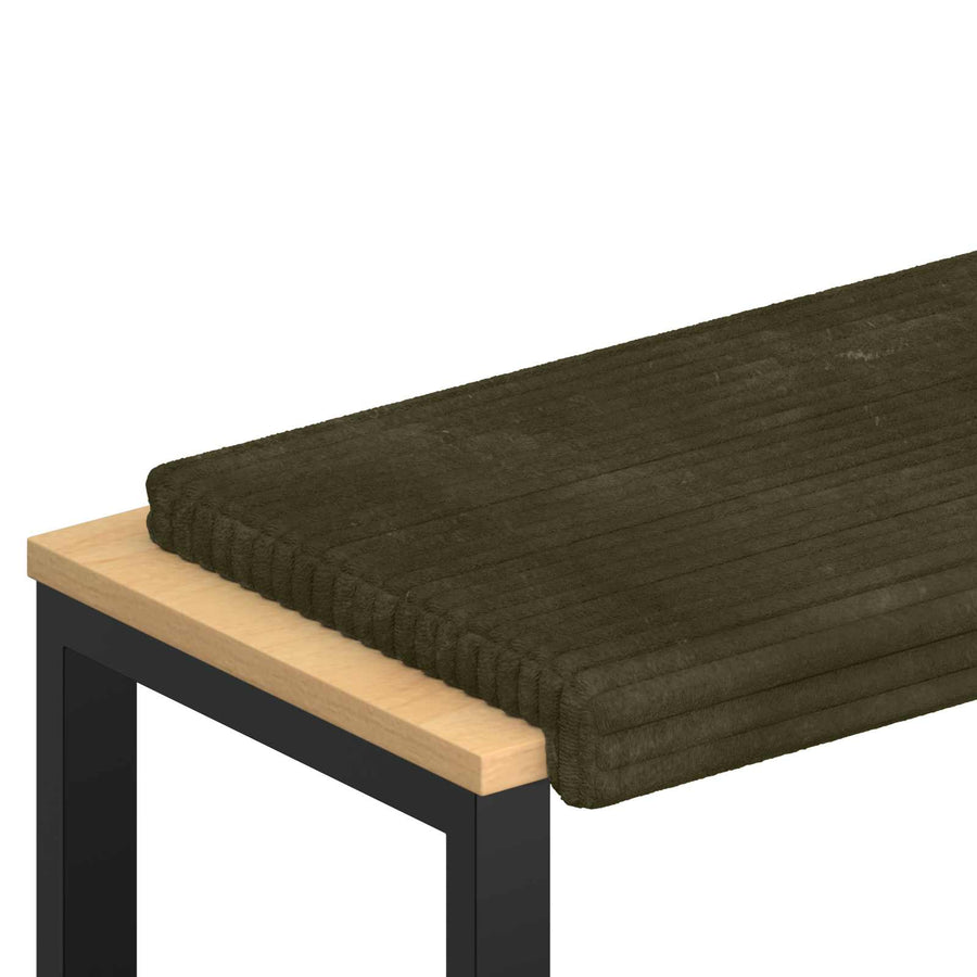 Bankkussen Pluche Corduroy Groen Diepte 35 cm