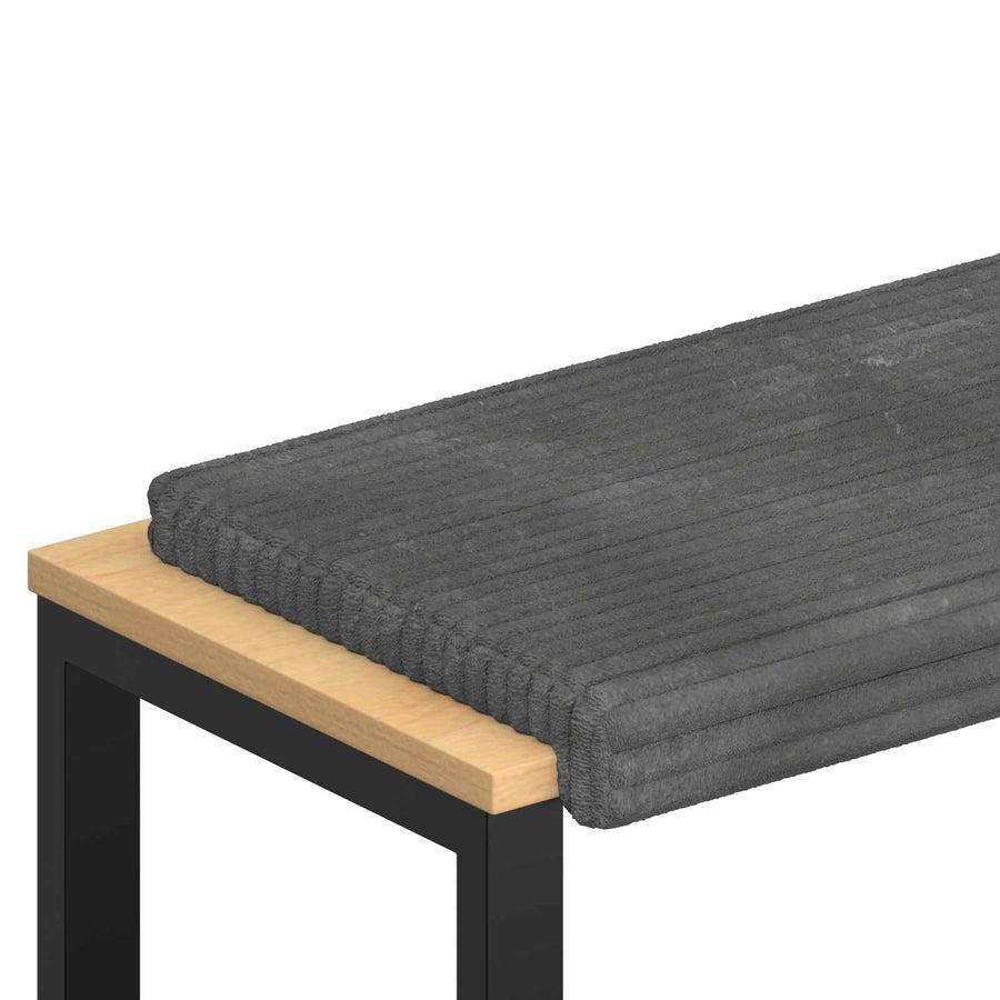 Bankkussen Pluche Corduroy Lichtgrijs Diepte 35 cm