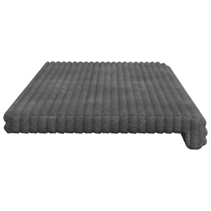 Bankkussen Pluche Corduroy Lichtgrijs Diepte 35 cm