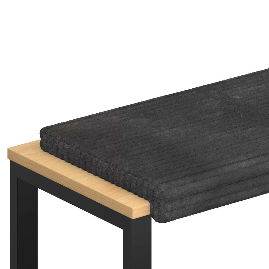 Bankkussen Pluche Corduroy Donkergrijs Diepte 35 cm