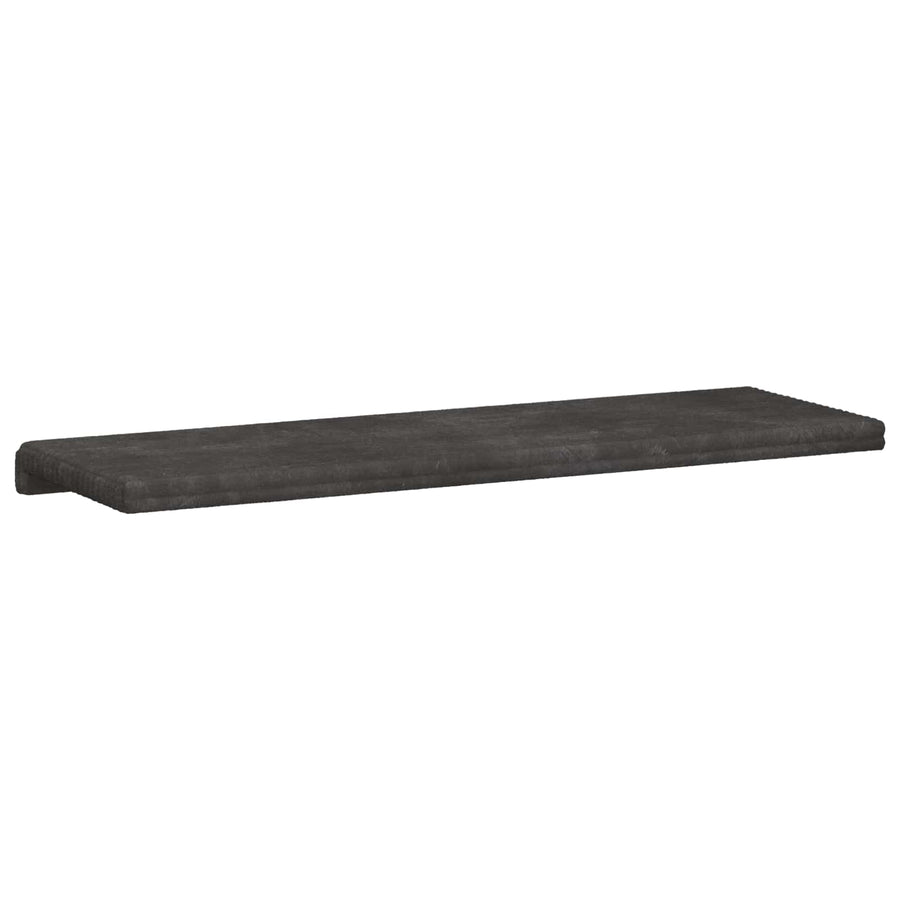 Bankkussen Pluche Corduroy Donkergrijs Diepte 35 cm