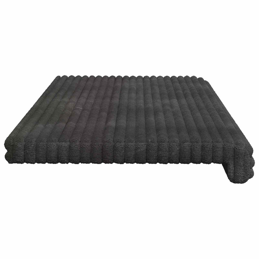 Bankkussen Pluche Corduroy Donkergrijs Diepte 35 cm