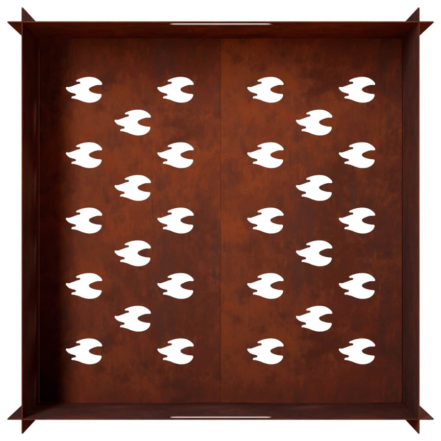 Vuurkorf Roestkleurig 60 x 60 x 30 cm weervast staal