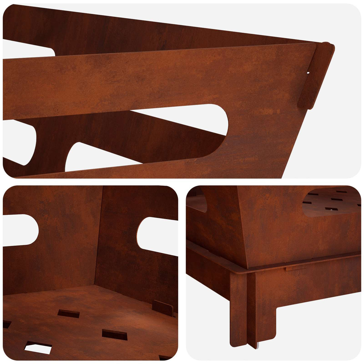 Vuurkorf Roestkleurig 40 x 40 x 20 cm weervast staal
