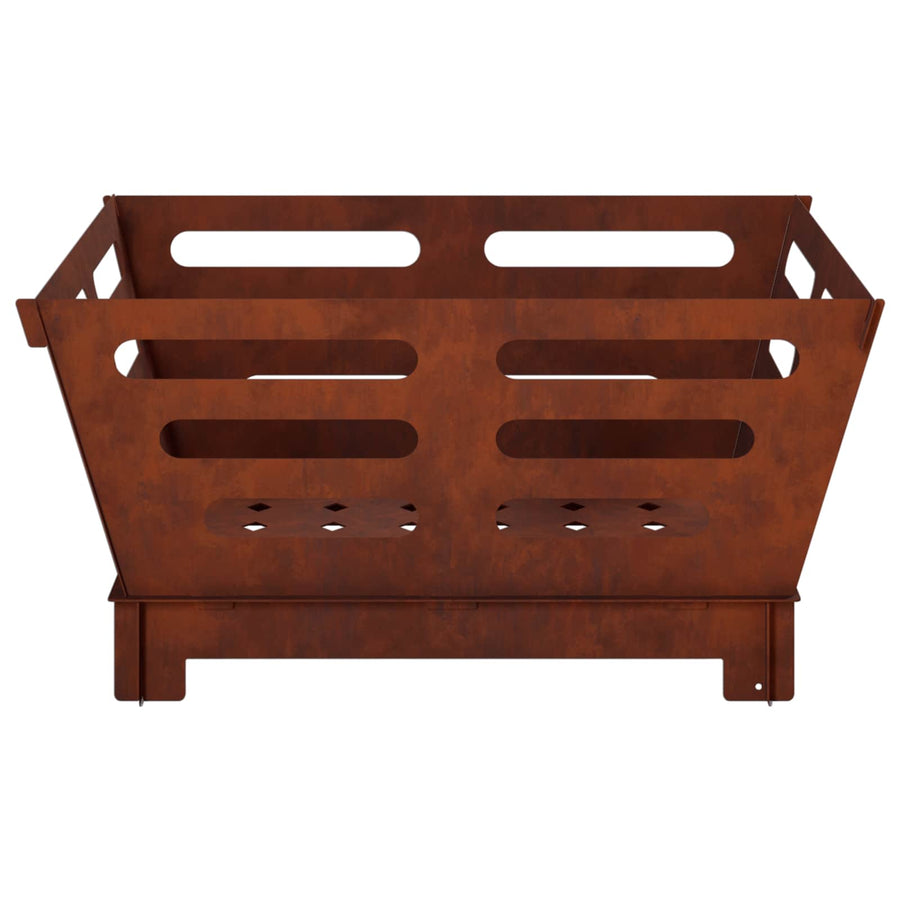 Vuurkorf Roestkleurig 40 x 40 x 20 cm weervast staal