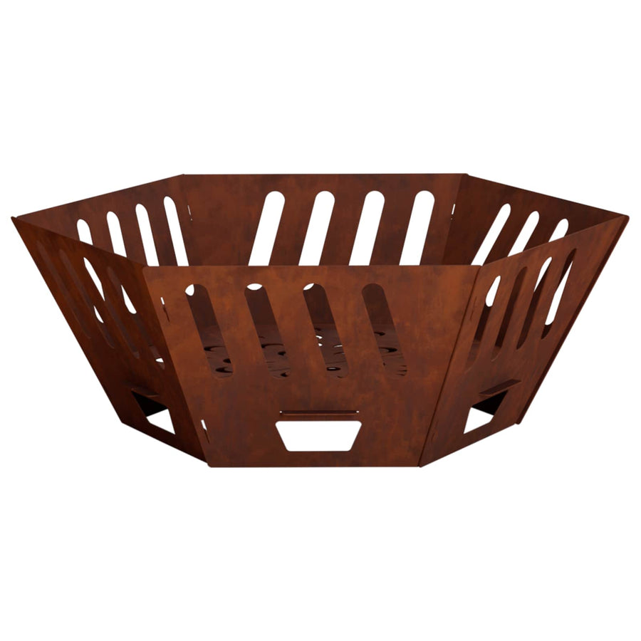 Vuurkorf Roestkleurig 60 x 60 x 23 cm weervast staal