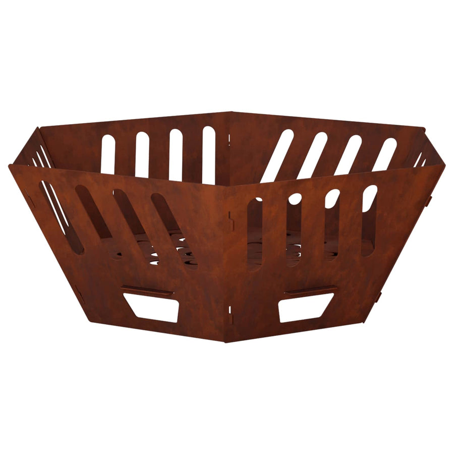 Vuurkorf Roestkleurig 60 x 60 x 23 cm weervast staal