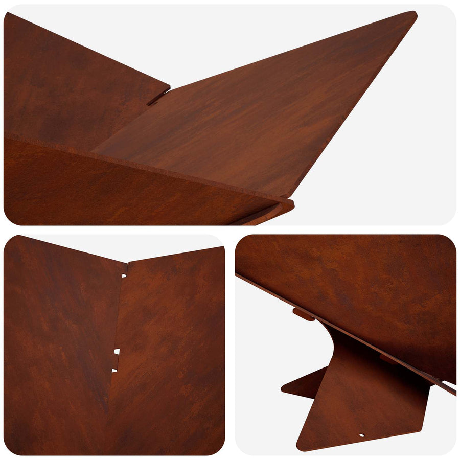 Vuurkorf Roestkleurig 53 x 53 x 18,5 cm weervast staal