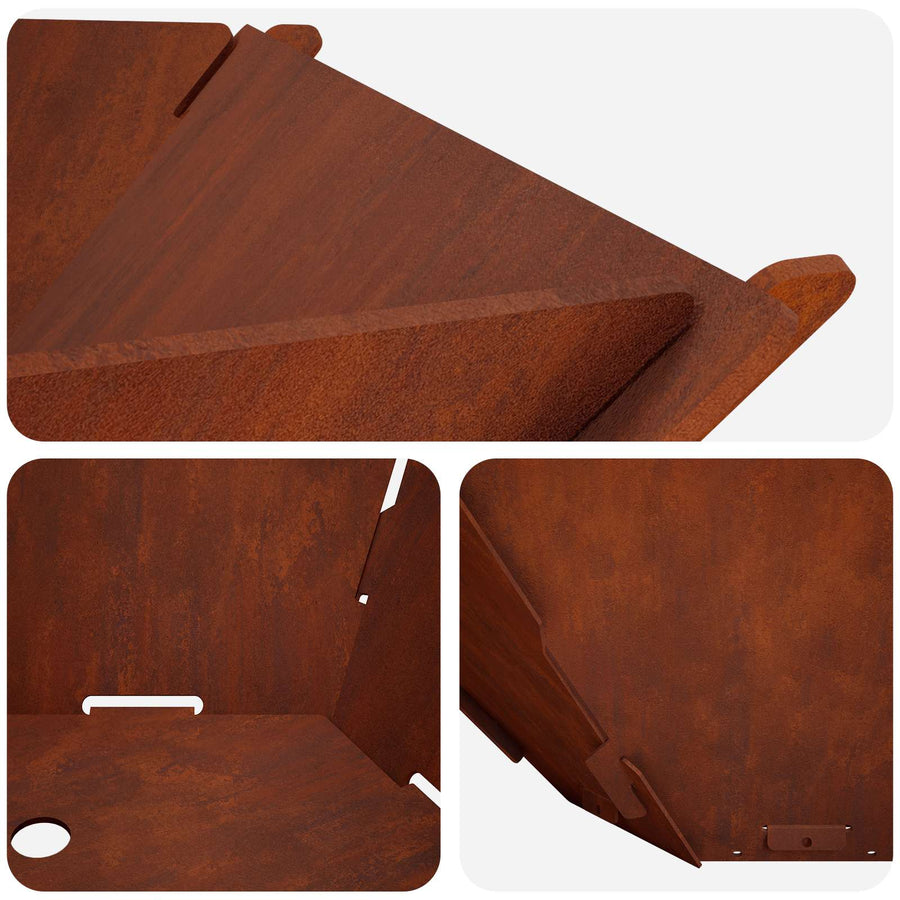 Vuurkorf Roestkleurig 58,5 x 51,5 x 19,5 cm weervast staal