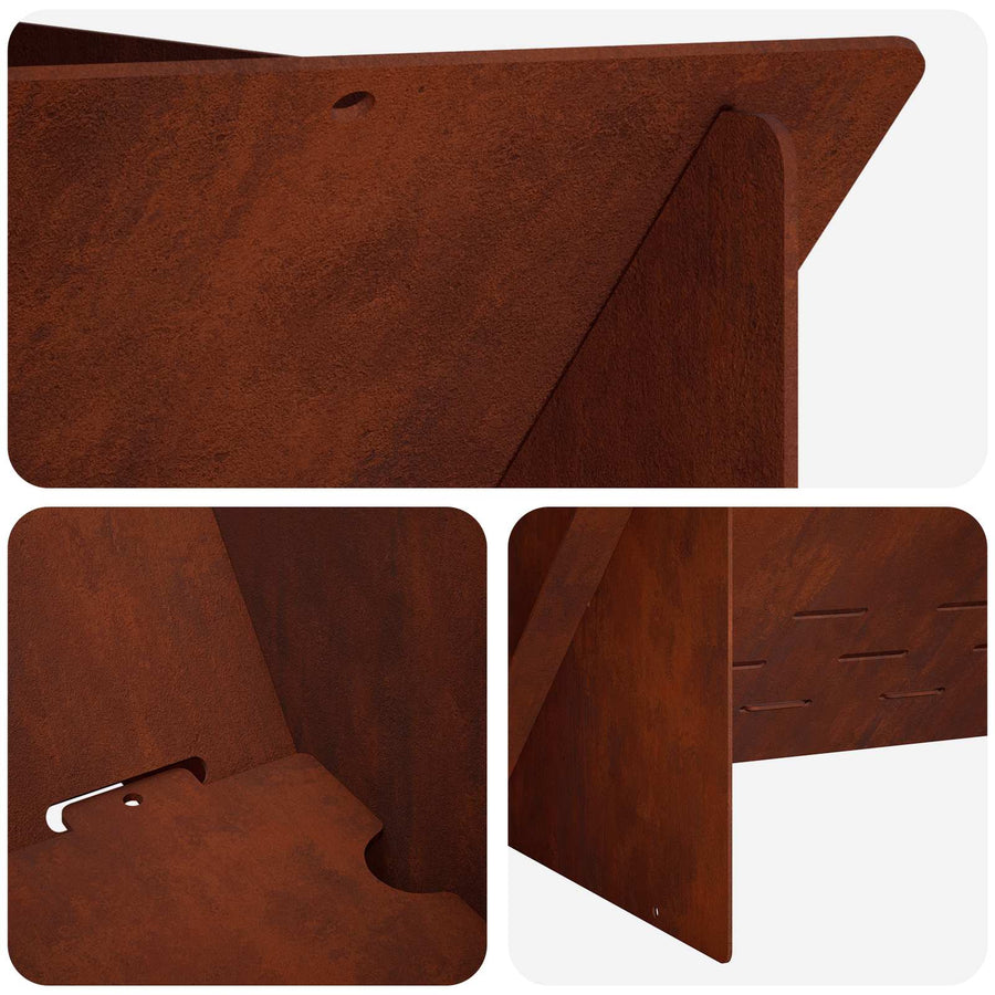 Vuurkorf Roestkleurig 40 x 40 x 20 cm weervast staal