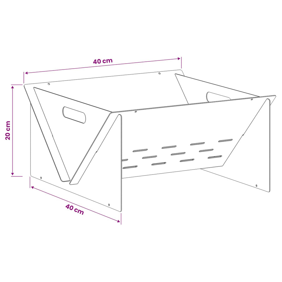 Vuurkorf Roestkleurig 40 x 40 x 20 cm weervast staal