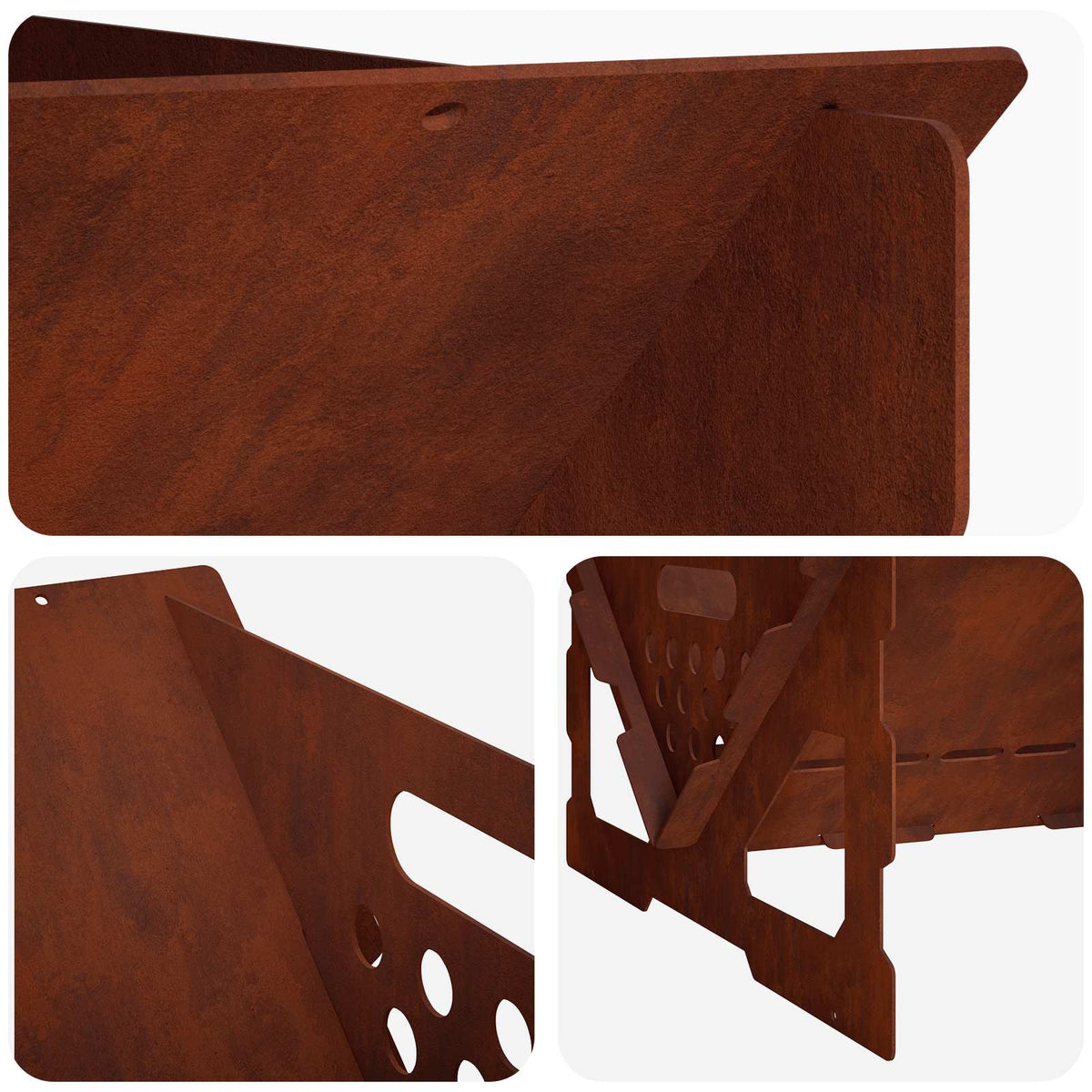 Vuurkorf Roestkleurig 60 x 40 x 20 cm weervast staal