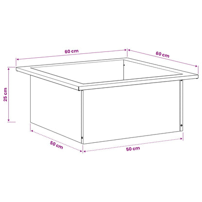Vuurkorfring Zwart 90 x 90 x 25 cm Staal