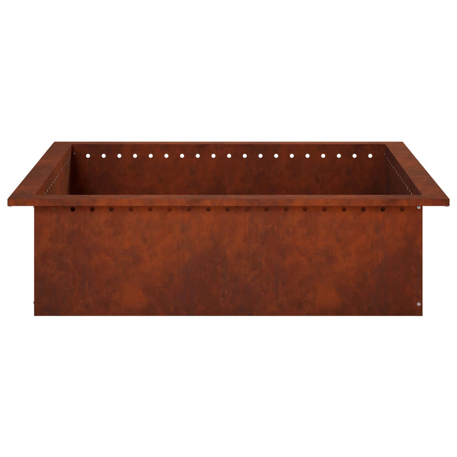 Vuurkorfring Roestkleurig 80 x 80 x 25 cm weervast staal