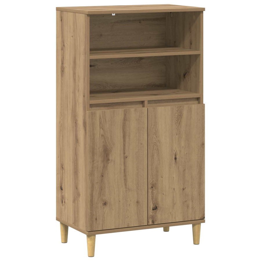 Hoge kast Artisanaal eiken 60 x 36 x 110 cm Bewerkt hout