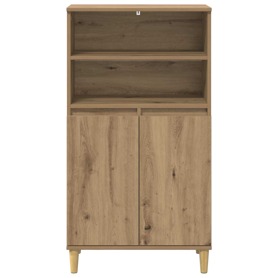 Hoge kast Artisanaal eiken 60 x 36 x 110 cm Bewerkt hout