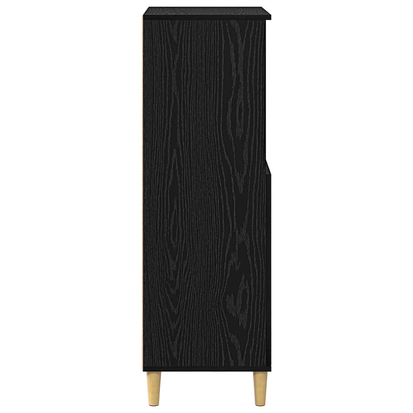 Hoge kast Zwart eiken 60 x 36 x 110 cm Bewerkt hout
