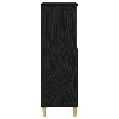 Hoge kast Zwart eiken 60 x 36 x 110 cm Bewerkt hout