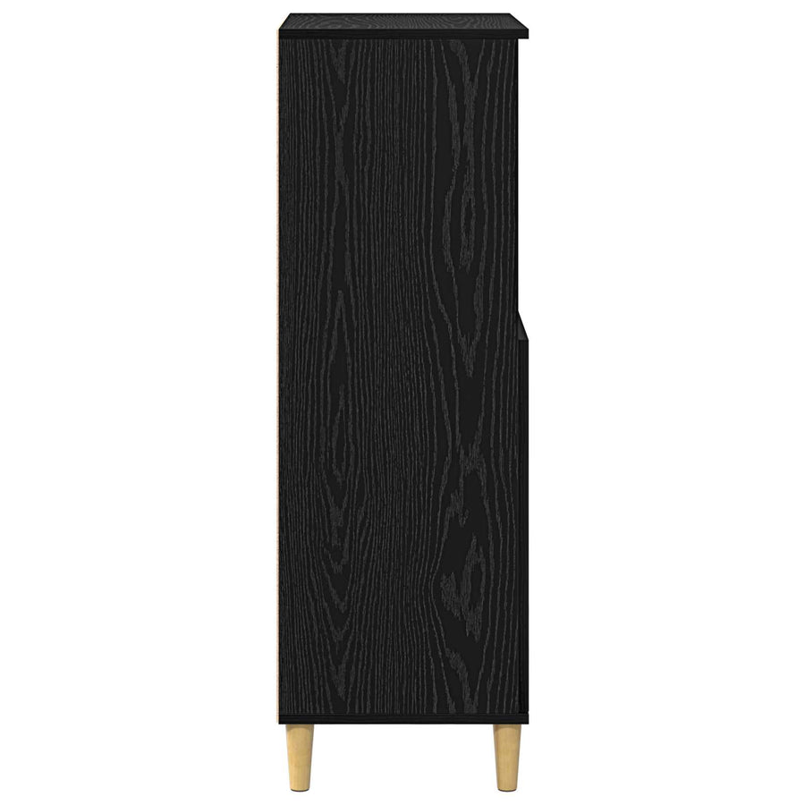 Hoge kast Zwart eiken 60 x 36 x 110 cm Bewerkt hout