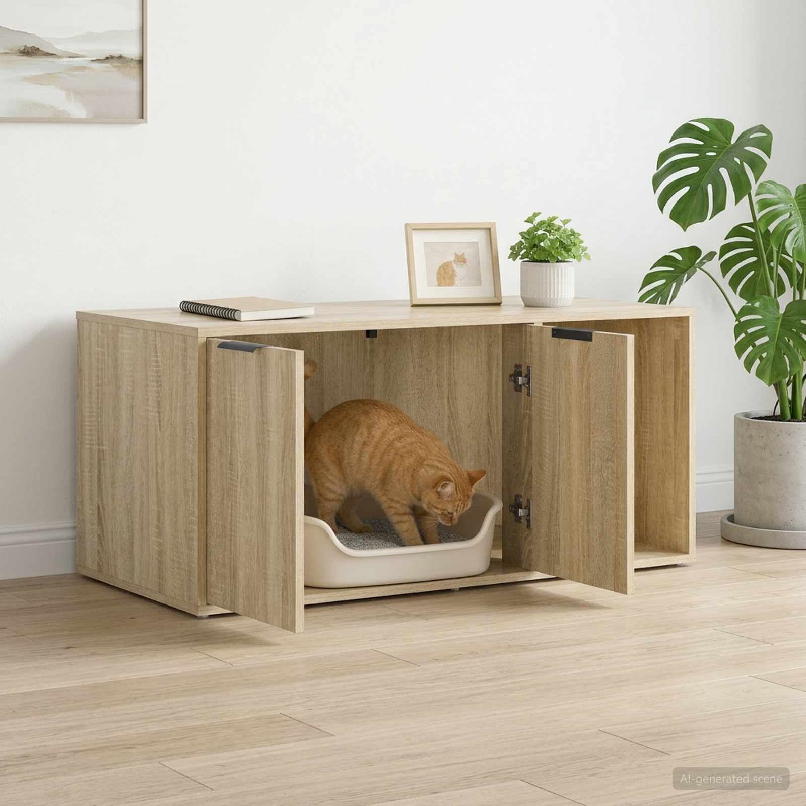 Kattenkrat meubel Sonoma Eiken 100 x 49 x 45 cm Bewerkt hout