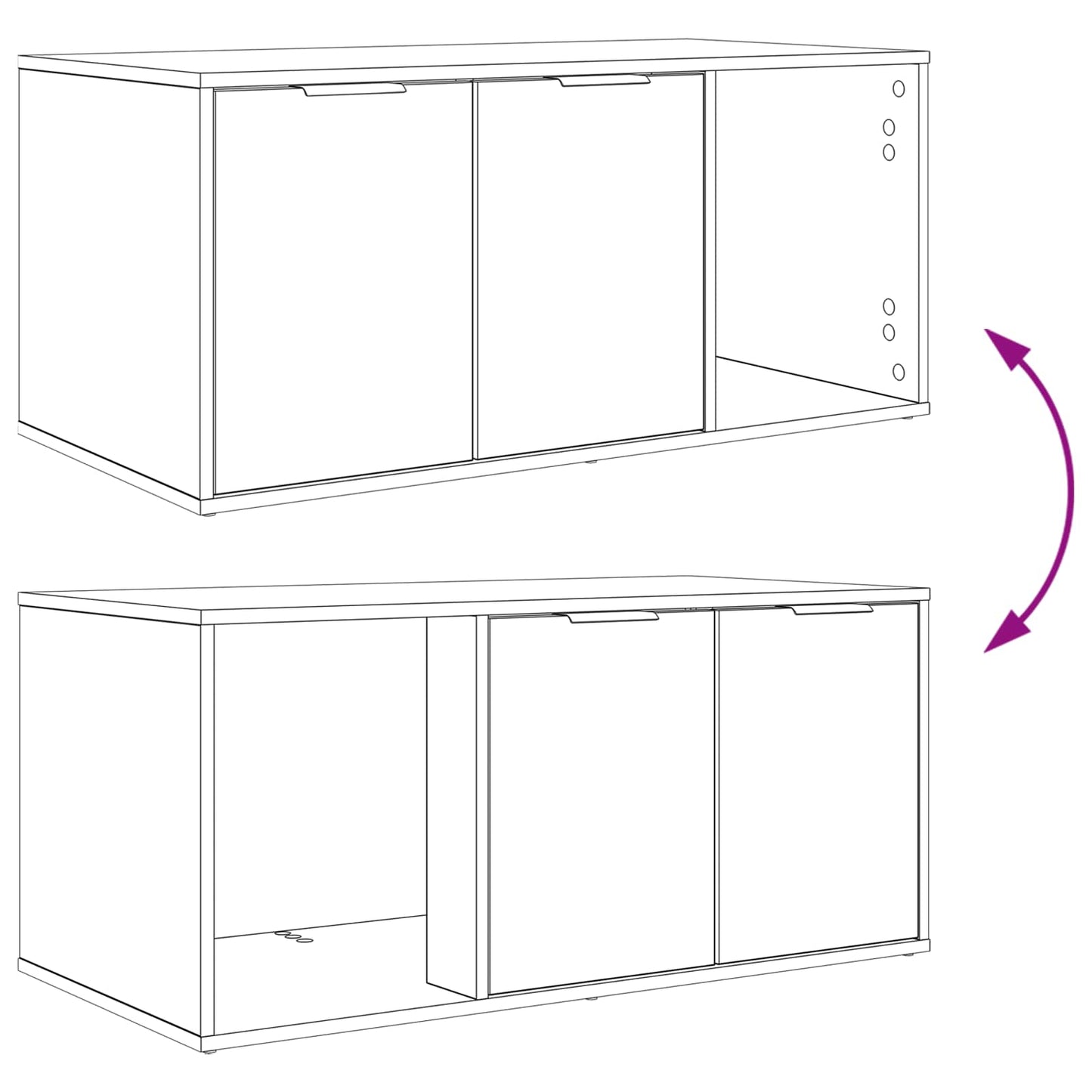 Kattenkrat meubel Sonoma Eiken 100 x 49 x 45 cm Bewerkt hout