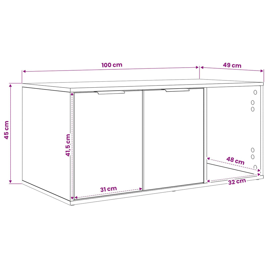 Kattenkrat meubel Sonoma Eiken 100 x 49 x 45 cm Bewerkt hout