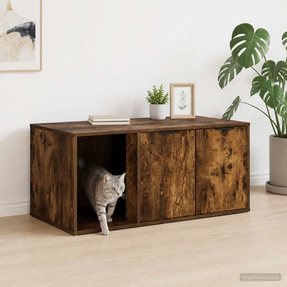 Kattenkrat meubel Gerookt eiken 100 x 49 x 45 cm Bewerkt hout