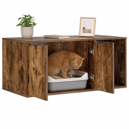 Kattenkrat meubel Gerookt eiken 100 x 49 x 45 cm Bewerkt hout
