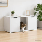 Kattenbakombouw 100x49x45 cm wit bewerkt hout