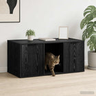 Kattenbakombouw zwart eiken 100x49x45 cm
