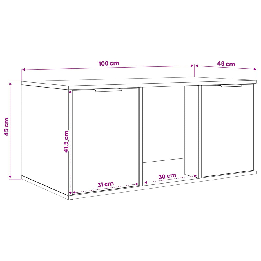 Kattenkrat meubel Sonoma Eiken 100 x 49 x 45 cm Bewerkt hout