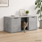 Kattenkrat meubel 100x49x45 cm betongrijs bewerkt hout