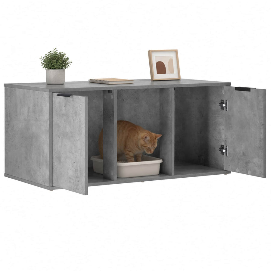 Kattenkrat meubel Betongrijs 100 x 49 x 45 cm Bewerkt hout