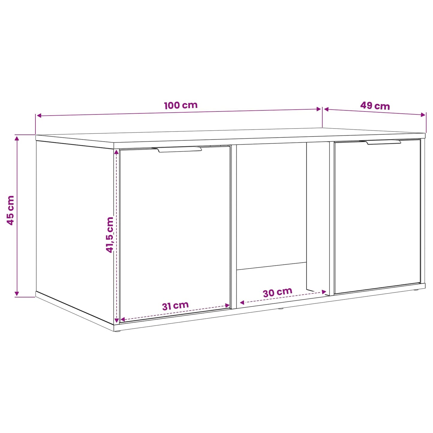Kattenkrat meubel Gerookt eiken 100 x 49 x 45 cm Bewerkt hout